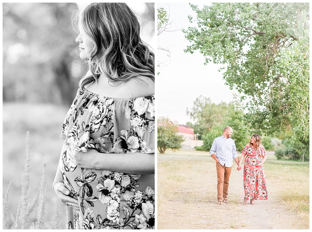 sunset maternity pictures in Parker, Colorado with Laura Wolfgang Photography