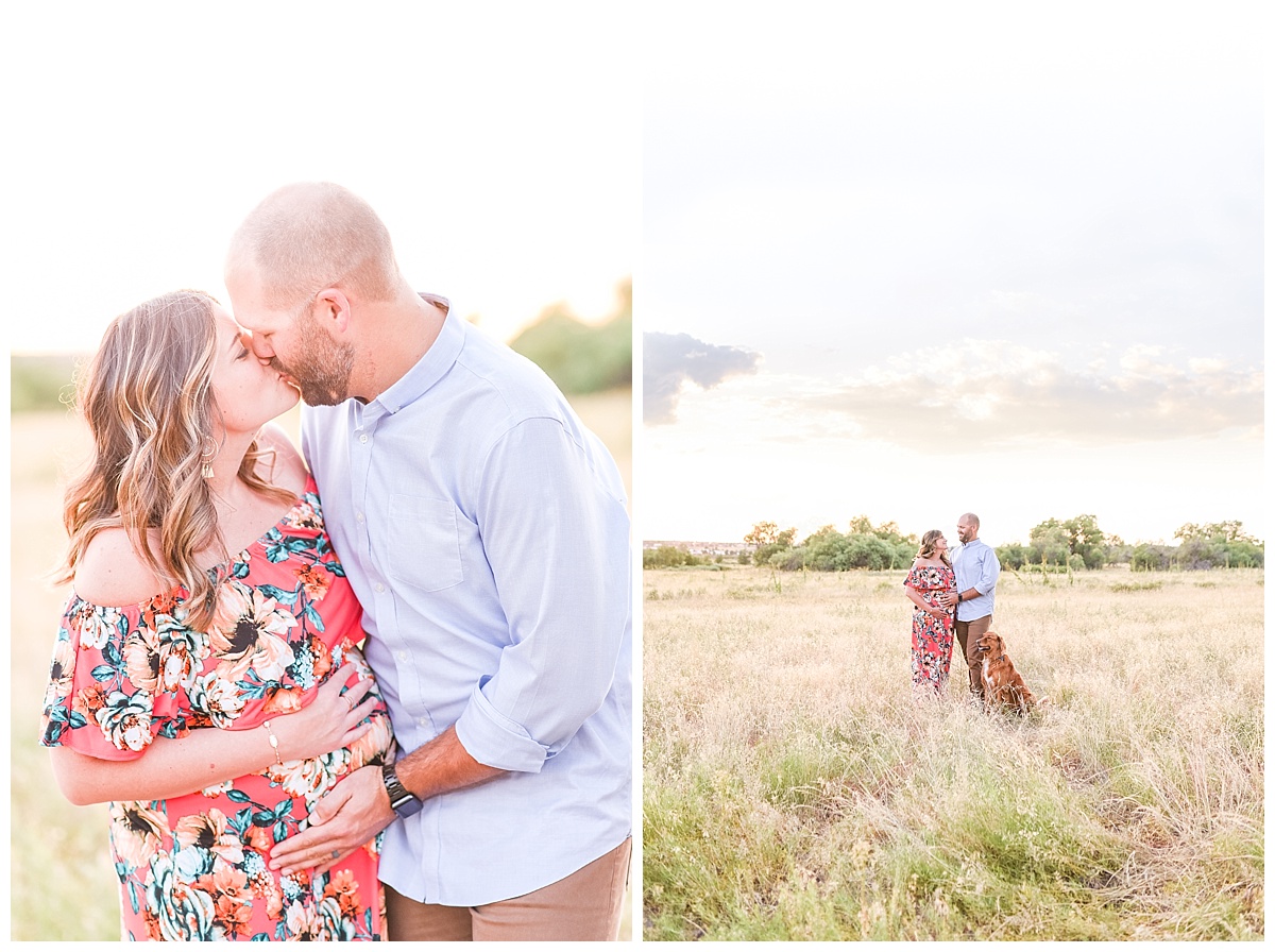 sunset maternity pictures in Parker, Colorado with Laura Wolfgang Photography