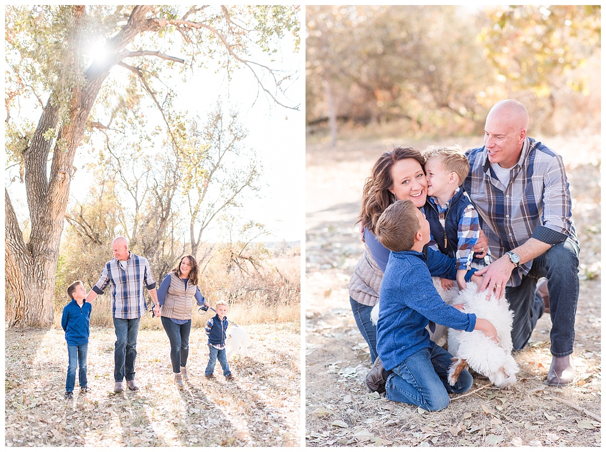 fall family pictures Colorado with puppy