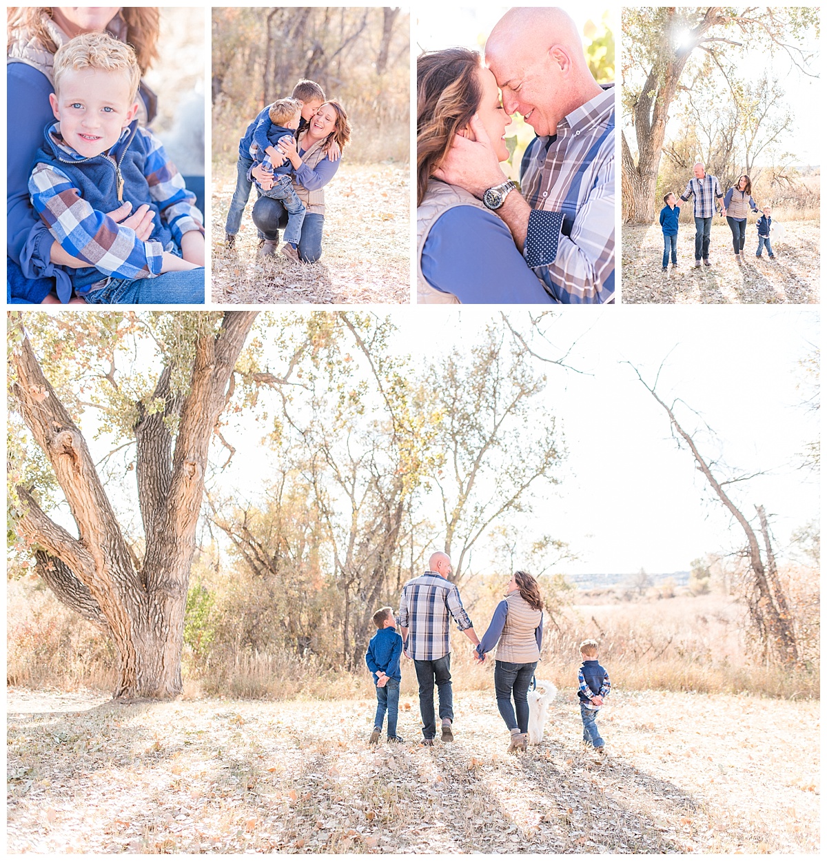 fall family pictures in Colorado with puppy