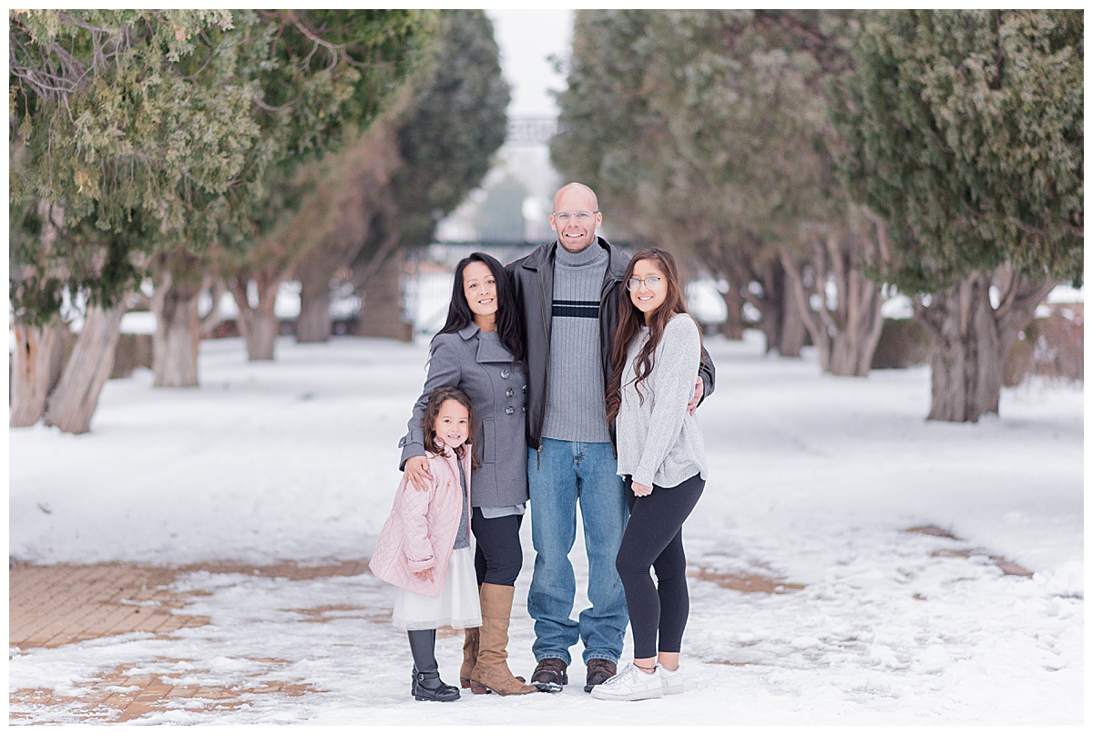 Highlands Ranch Mansion winter family pictures