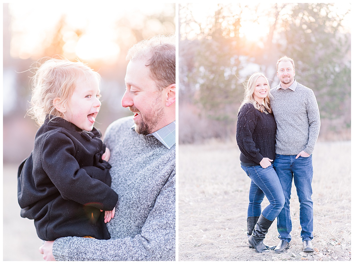 Colorado family pictures at Highlands Ranch at sunset