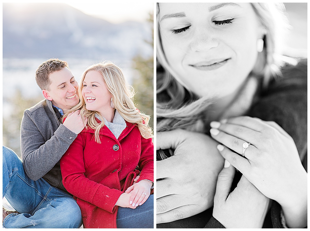 Breckenridge winter engagement session at Sapphire Point