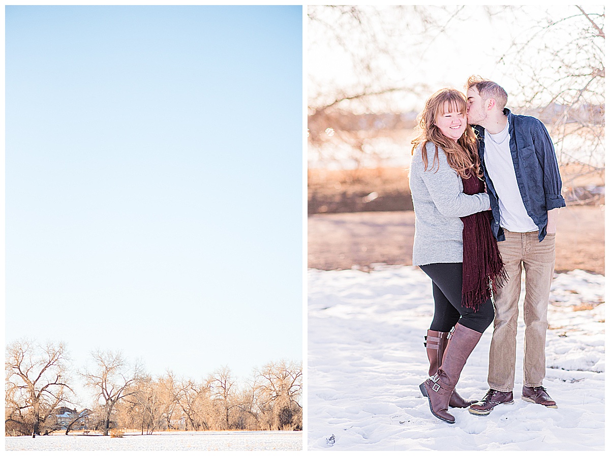 winter engagement pictures with snow 