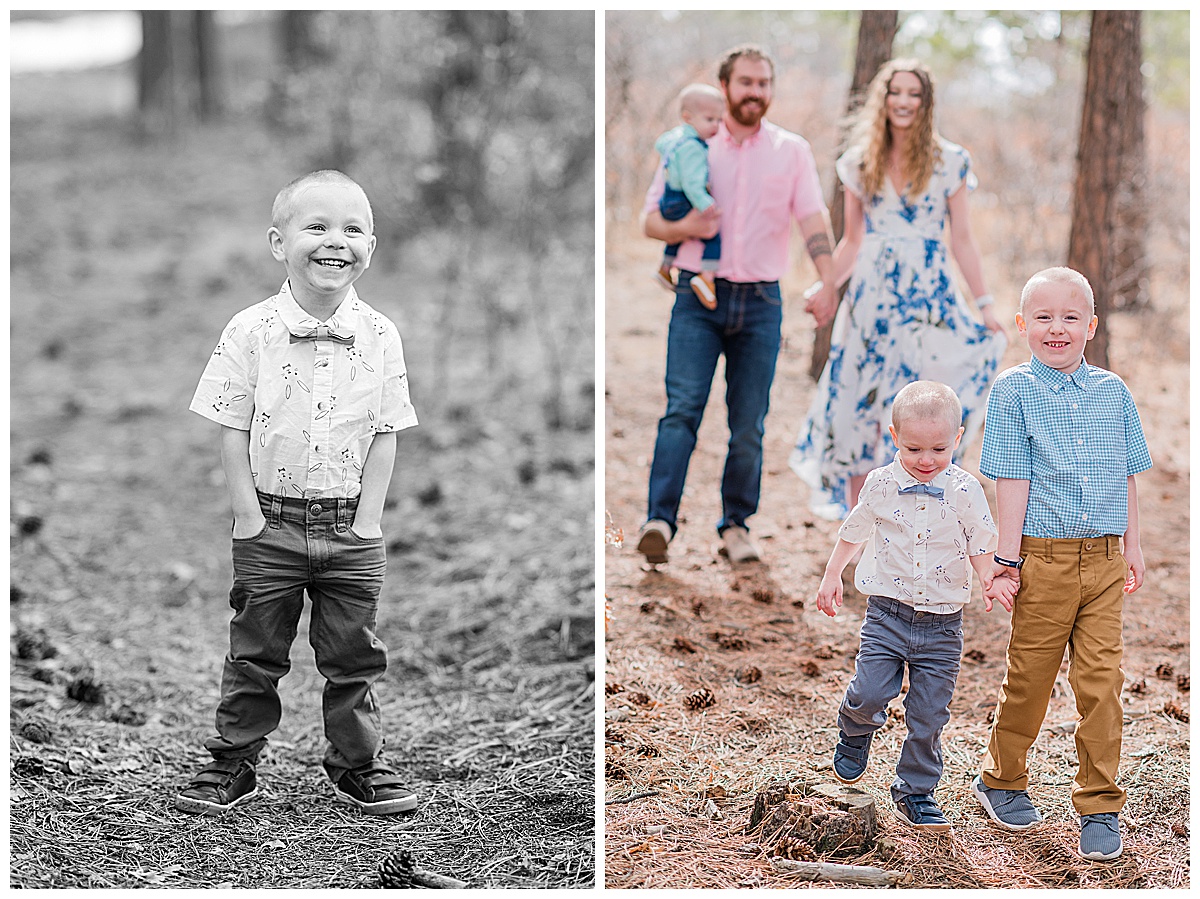 wooded family pictures in Castle Rock