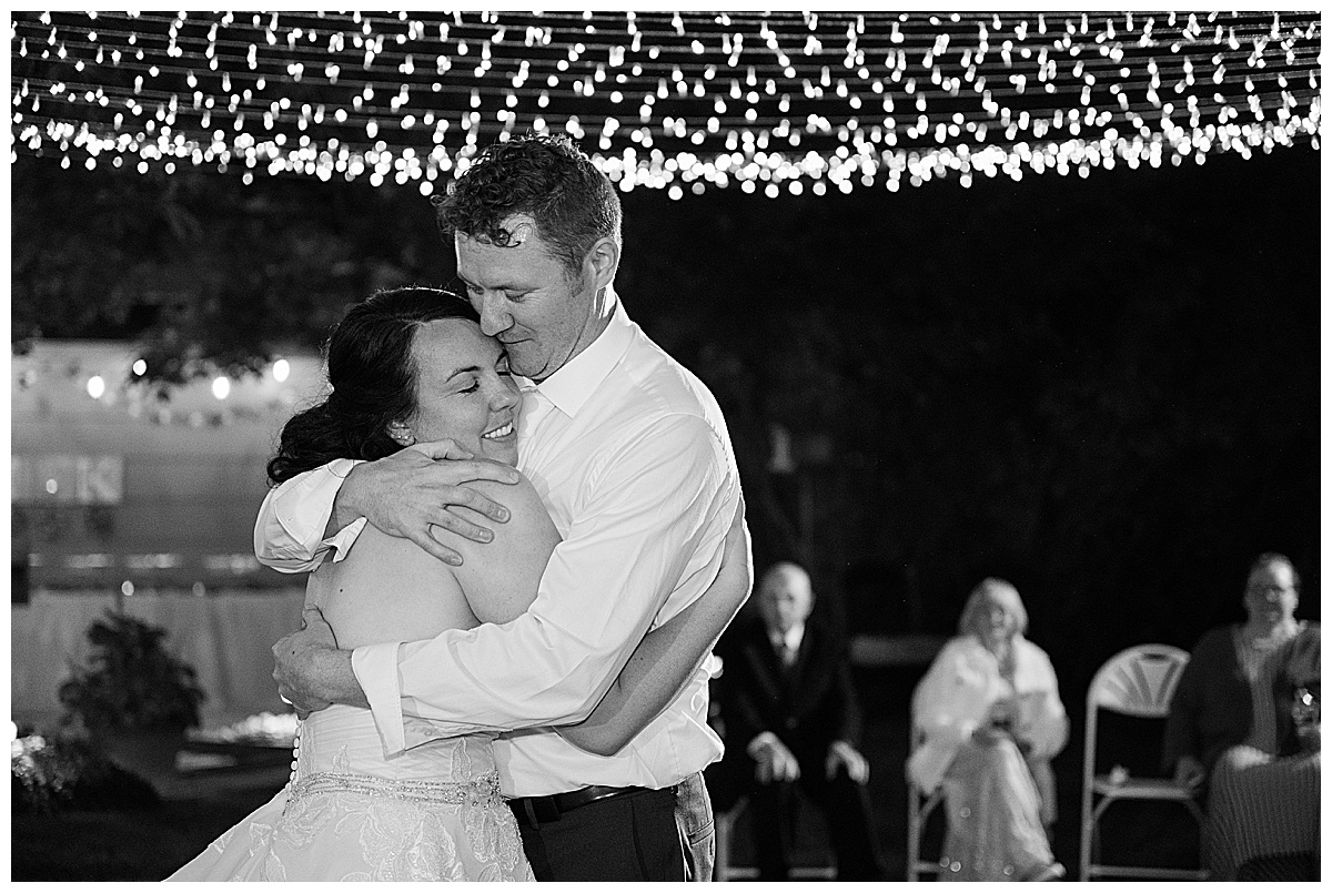 backyard wedding Colorado first dance