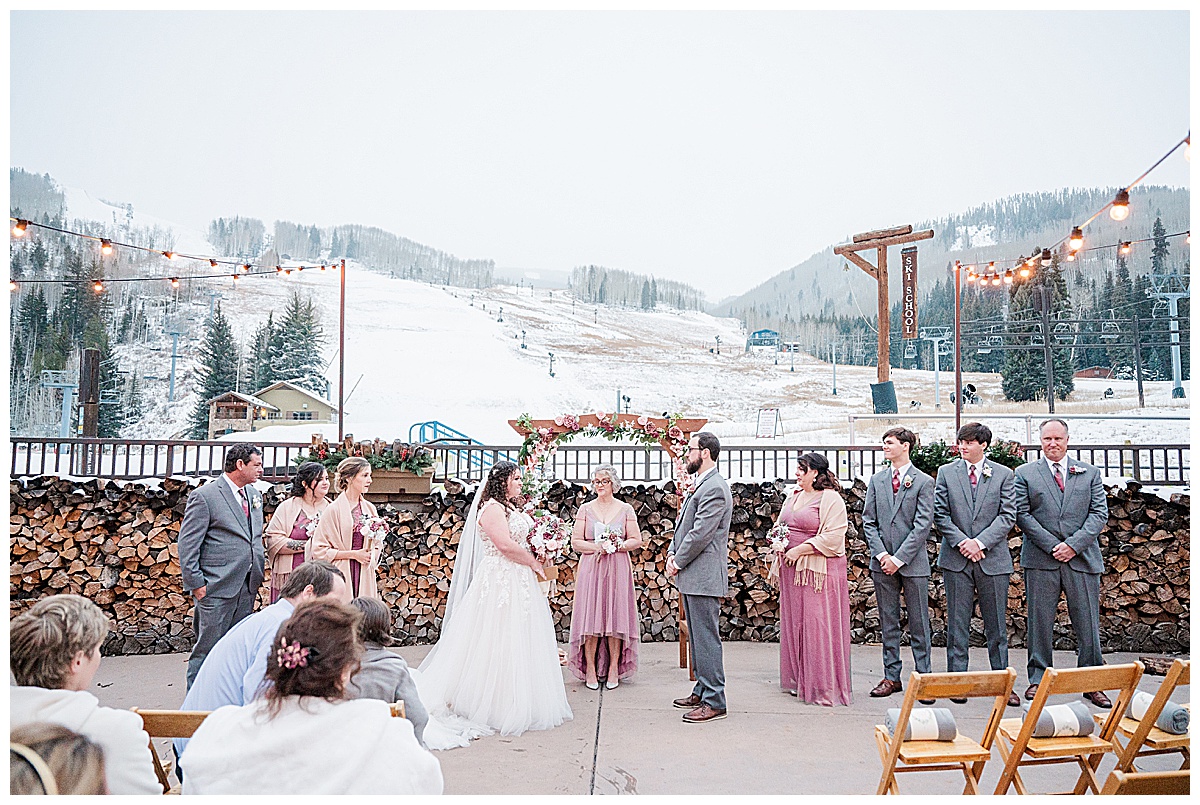 Larkspur Events and Dining in Vail wedding ceremony winter