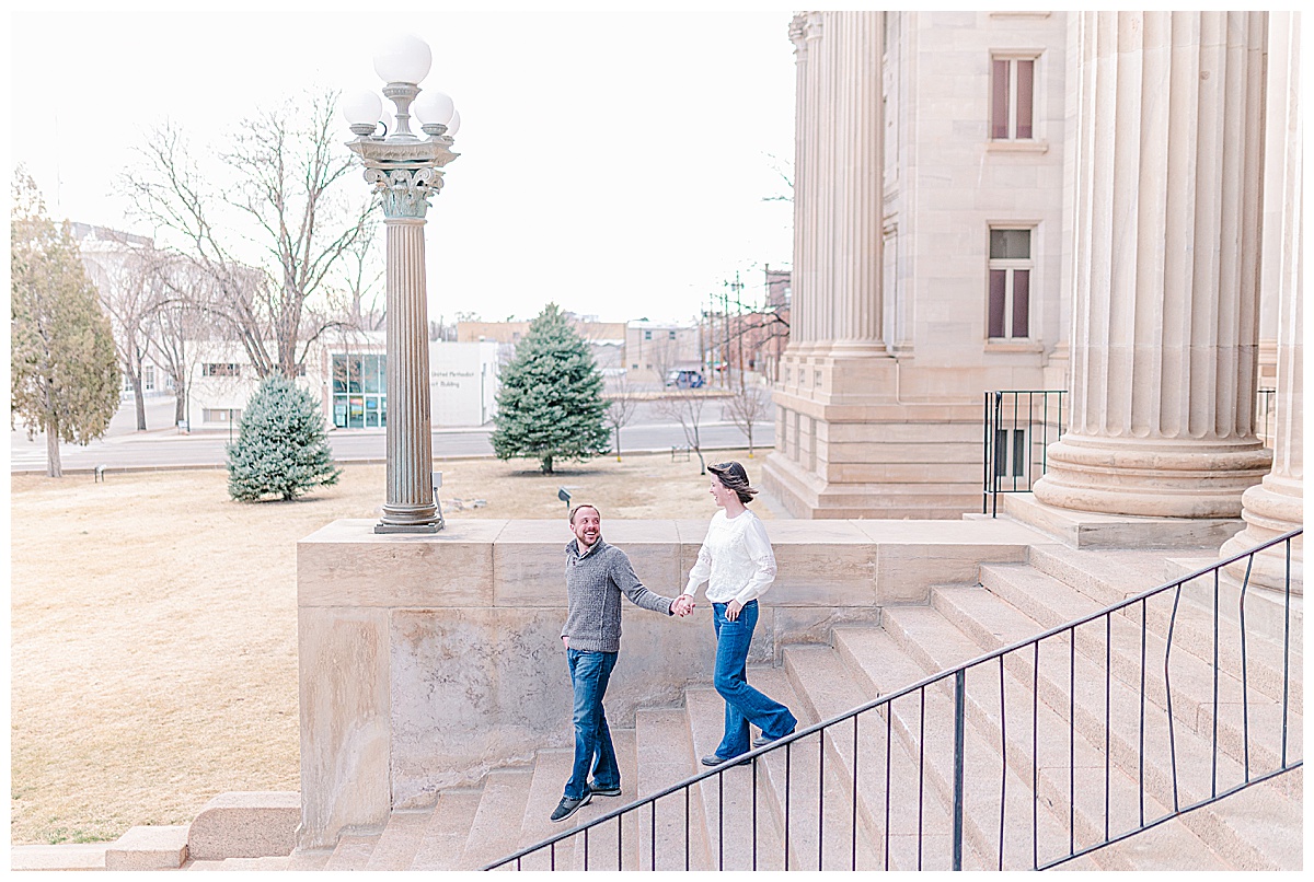 downtown Pueblo engagement pictures courthouse