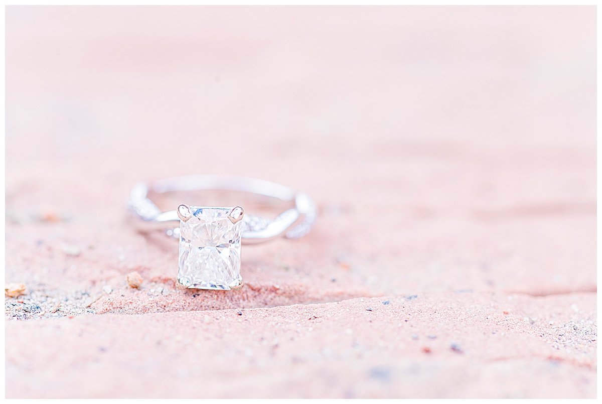 engagement ring emerald cut diamond
