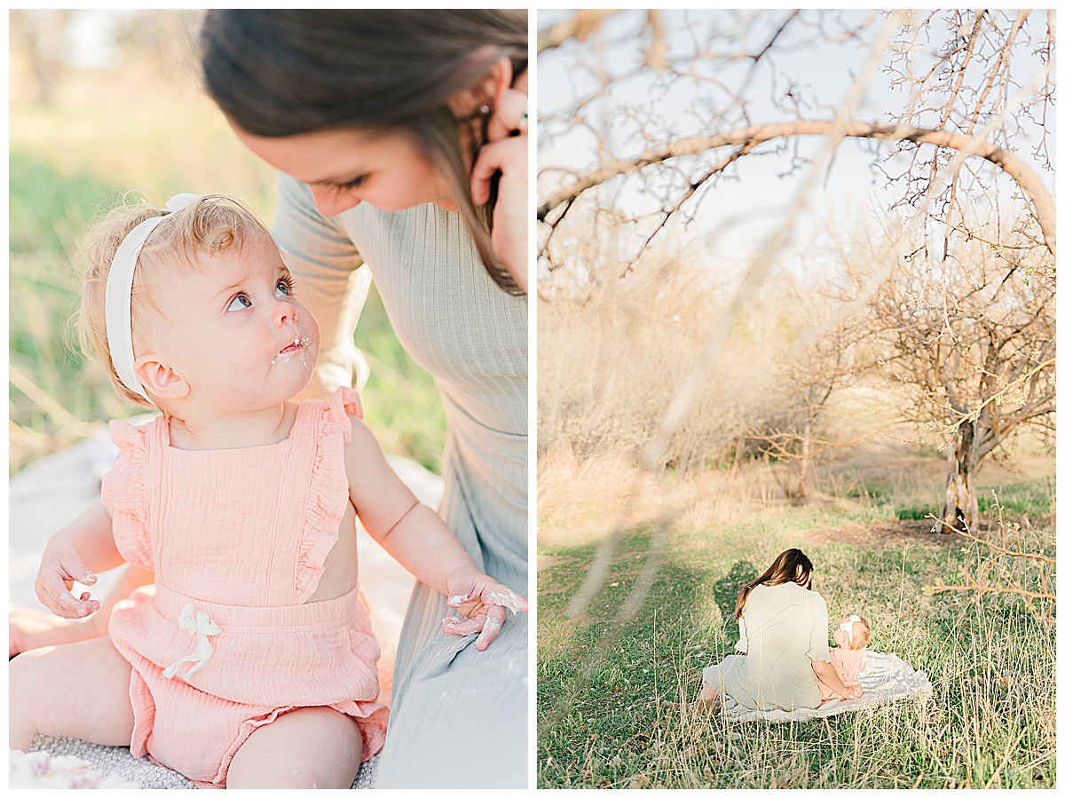 mother daughter one year pictures Colorado family photographer