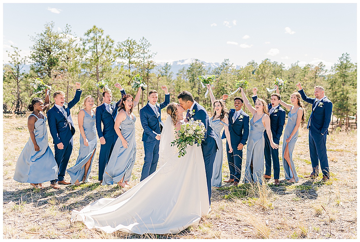 bride and groom with bridal party Black Forest Regional Park