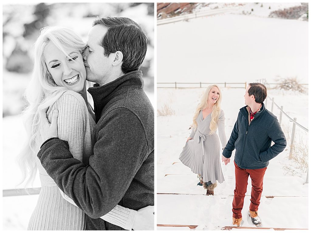 Colorado Red Rocks winter engagement session