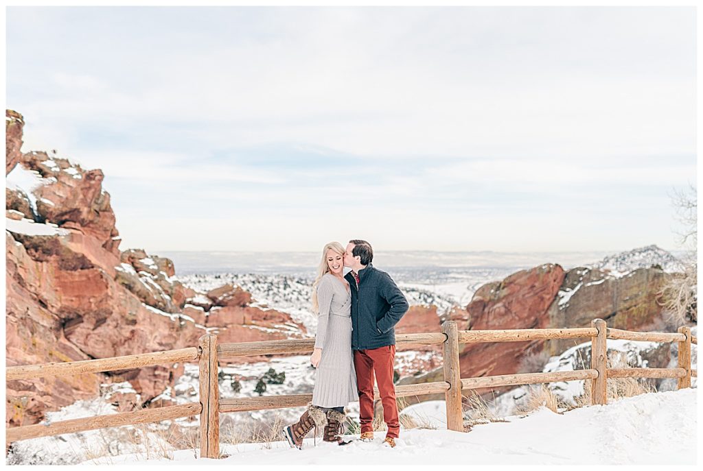 Colorado Red Rocks winter engagement session