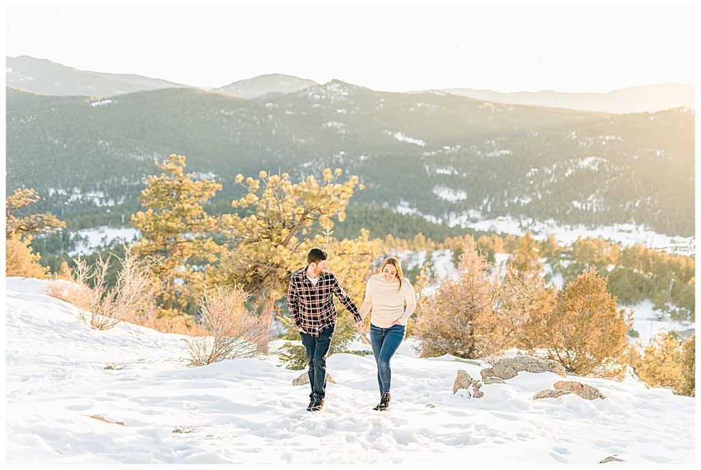 January Colorado winter engagement pictures near Denver