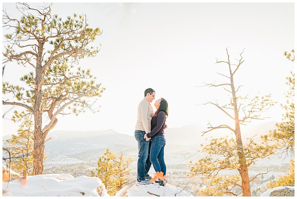 Pinon Valley Park engagement pictures Colorado Springs winter snow