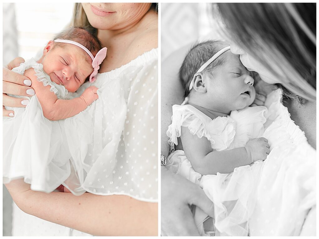 newborn family pictures of baby girl with mother 