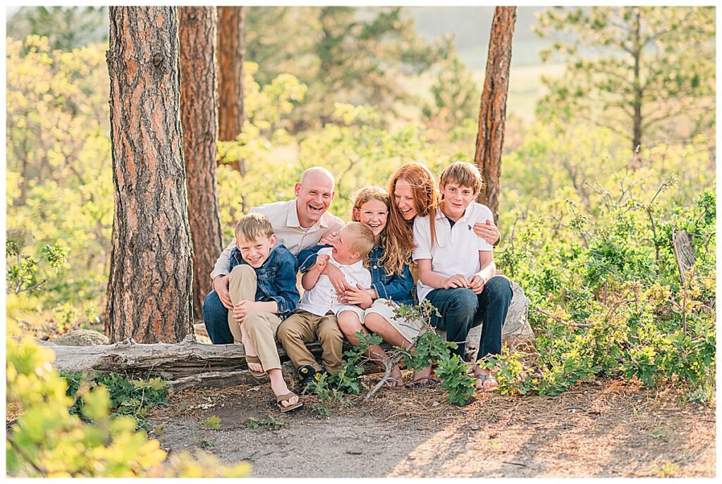 sunset family pictures in Castle Rock