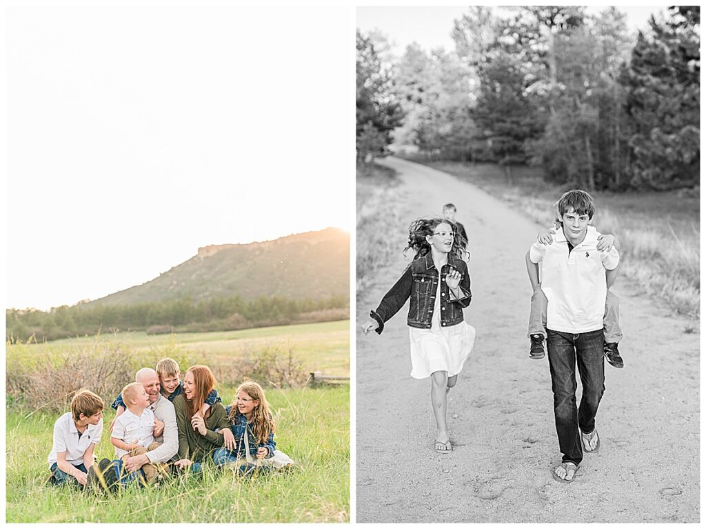 sunset family pictures in Castle Rock