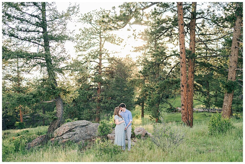 mountain maternity pictures at Mount Falcon West trailhead near Denver, Colorado