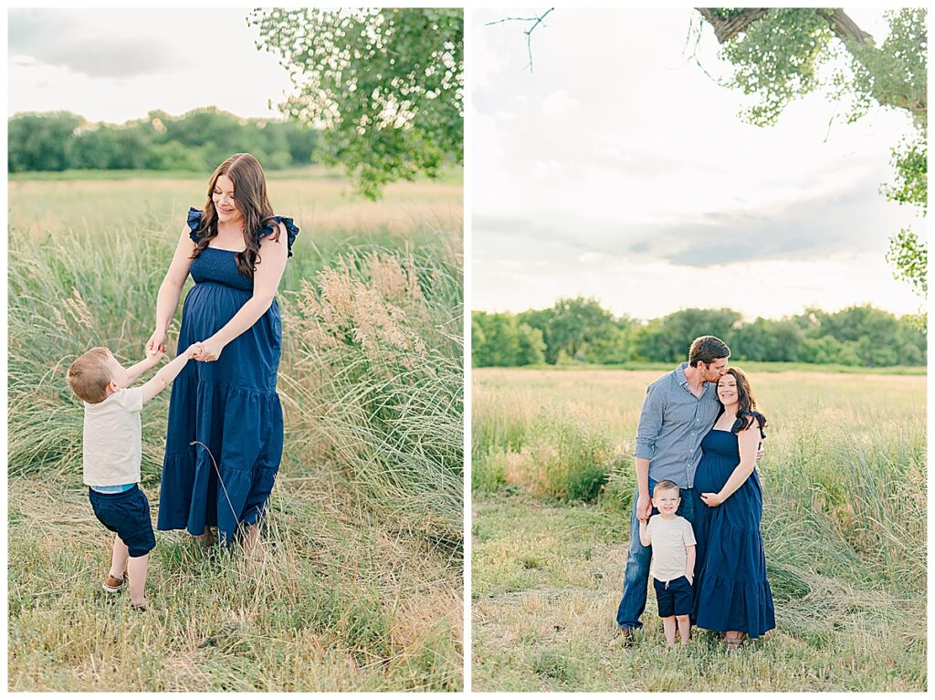 farmhouse sunset maternity pictures in parker colorado
