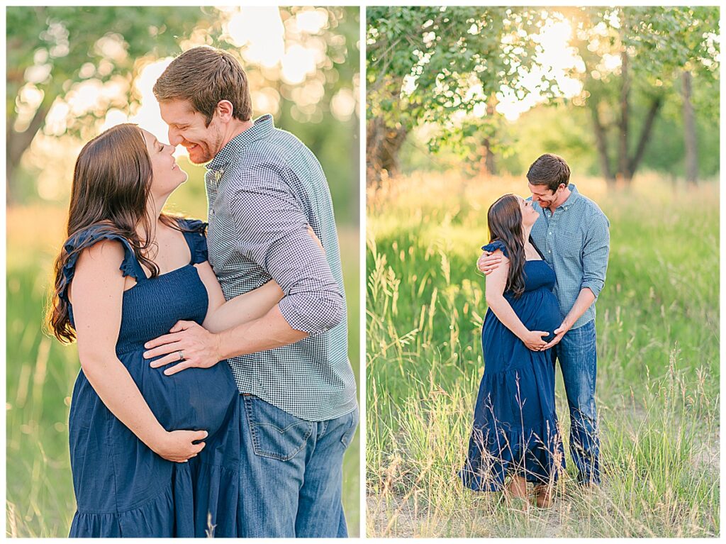 farmhouse sunset family maternity pictures in parker colorado