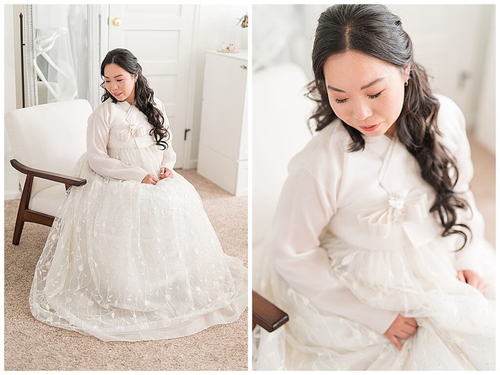 korean bride getting ready