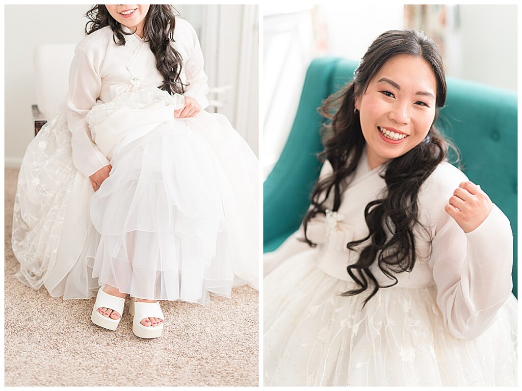 korean bride getting ready