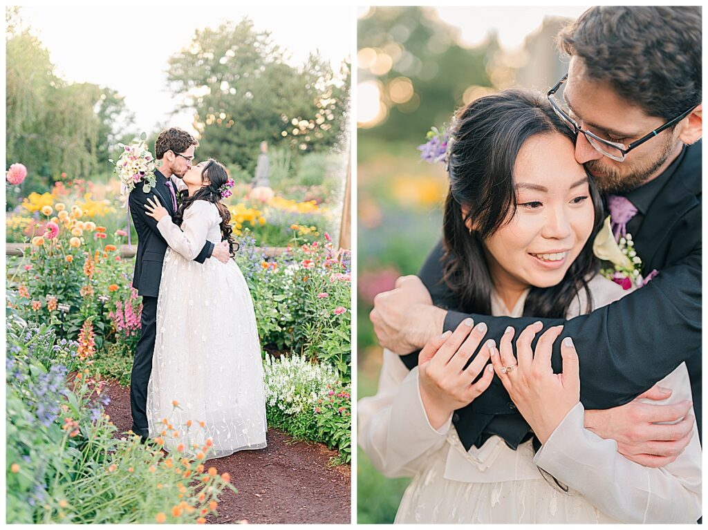 Denver botanic garden wedding bride and groom
